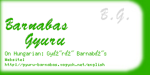 barnabas gyuru business card